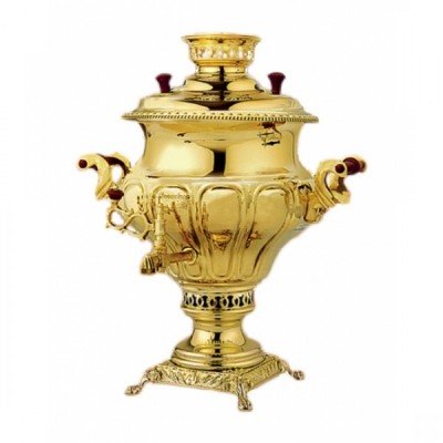 Самовар угольный 6,5 л латунь (С.10/3)