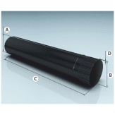 Дымоход одностенный эмалированный Agni 0,8 d-115, L=0,25 м