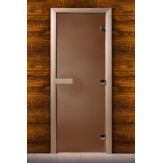 Дверь для бани и сауны DoorWood стекло матовое цвет бронза 170*70 коробка ольха