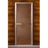 Дверь для бани и сауны DoorWood стекло матовое цвет бронза 180*70 коробка ольха