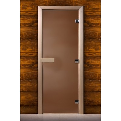 Дверь для бани и сауны DoorWood стекло матовое цвет бронза 180*70 коробка ольха