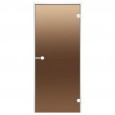 Дверь Harvia ALU 9x19, стекло бронза, коробка белая, алюминий