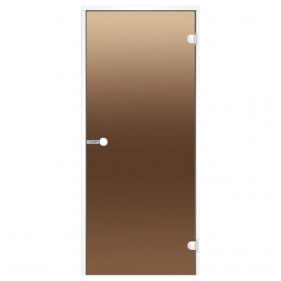 Дверь Harvia ALU 9x21, стекло бронза, коробка белая, алюминий