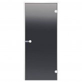 Дверь Harvia ALU 7x19, стекло серое, коробка белая, алюминий