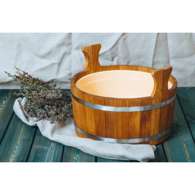 Шайка Woodson 12 литров, дуб с пластиковой вставкой