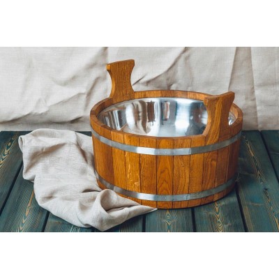 Шайка Woodson 15 литров, дуб нержавеющая сталь