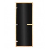 Стеклянная дверь для бани и сауны цвет бронза black коробка из осины 1900*700 мм 3 петли 716 cr