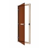 Дверь для сауны и бани Sawo 730-4SGA стекло бронза, коробка из осины, с порогом