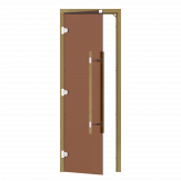 Дверь для бани и сауны Sawo 741-3SGD-L-3 с бронзовым стеклом, кедр, левая ручка вертикальная