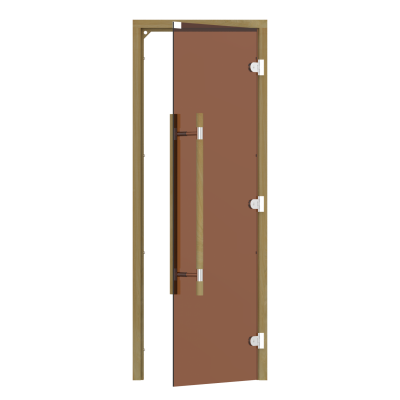 Дверь для бани и сауны Sawo 741-3SGD-R-3 стекло бронза, коробка кедр, без порога, правая, ручка вертикальная