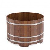 Купель  для бани деревянная круглая диаметр 1,5 м высота 1м из лиственницы мореной