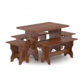 Комплект мебели для бани деревянный из лиственницы мореной на 4 человека