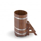 Купель для бани деревянная овальная 0,59х1,06х1,0 м из лиственницы мореной