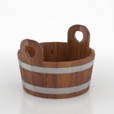 Шайка для бани  деревянная из лиственницы мореной с двухсторонним полимерным покрытием