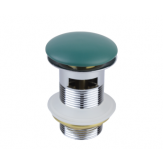 Донный клапан зеленый с переливом (керамическая крышка) 1001/1G 
