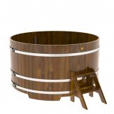Купель для бани деревянная круглая d=1,8 м высота 1,0 м из лиственницы мореной рустик