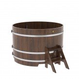 Купель для бани деревянная круглая d=1,5 м высота 1,4 м из из дуба мореного