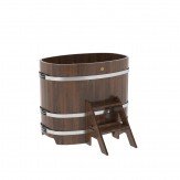 Купель для бани деревянная овальная 1,08х1,75*1,0 м из дуба мореного