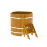 Купель для бани деревянная угловая из сращеных ламелей лиственницы мореной 1,03х1,03х1,0м