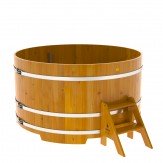 Купель для бани деревянная круглая d=2,0 м высота 1,2 м из лиственницы рустик
