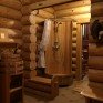 Душевая кабина деревянная из лиственницы рустик с держателем для шторы