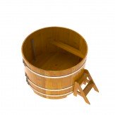 Купель для бани деревянная круглая d=1,5 м высота 1,1 м из лиственницы рустик