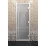 Дверь для бани и сауны DoorWood цвет сатин 200*80 коробка ольха