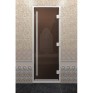 Дверь для бани и сауны DoorWood цвет бронза 200*70 коробка ольха