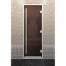 Дверь для бани и сауны DoorWood цвет бронза 200*80 коробка ольха