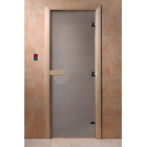 Дверь для бани и сауны DoorWood стекло матовое цвет сатин 190*70 коробка ольха