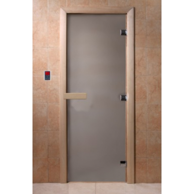 Дверь для бани и сауны DoorWood стекло матовое цвет сатин 190*80 коробка ольха