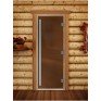 Дверь для бани и сауны DoorWood цвет бронза матовая 190*80 коробка ольха