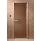 Дверь для бани и сауны DoorWood стекло матовое цвет бронза 190*70 коробка хвоя 2 петли