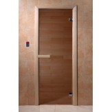 Дверь для бани и сауны DoorWood стекло прозрачное цвет бронза 190*70 коробка хвоя магнит