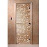Дверь для бани и сауны DoorWood цвет сатин 170*70 коробка ольха