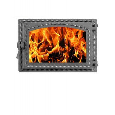 Дверка каминная со стеклом Везувий 230 антрацит