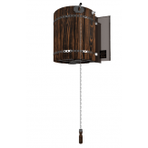 Обливное устройство Ливень 50л с деревянным обрамлением «лиственница темная» AISI 439 1 мм