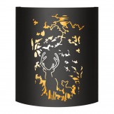 Абажур для бани и сауны Black (AISI 430) тип 4 "Олени в лесу"