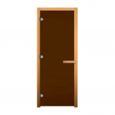 Дверь стеклянная для бани и сауны  Бронза Матовая 2000х700мм (8мм, 3 петли 716 CR) (Магнит) коробка из осины 