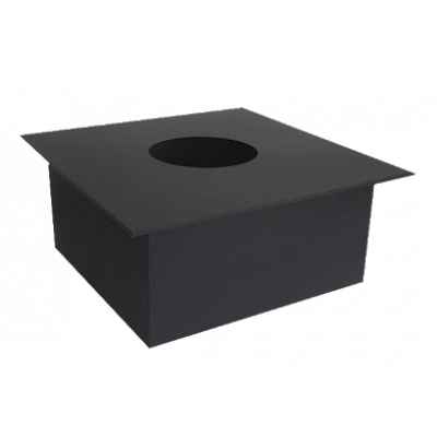 Дымоход Lava черный сталь 2 мм ППУ (потолочно-проходной узел) d=250 мм
