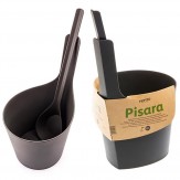 Комплект для сауны из черпака и шайки Rento PISARA, кора, артикул 605015