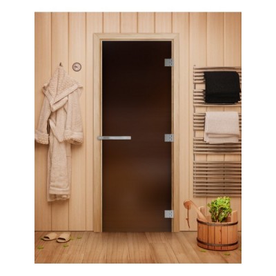 Стеклянная дверь в баню Profi бронза матовая 190х70