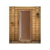 Стеклянная дверь в баню PREMIUM бронза матовая 200х80