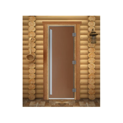 Стеклянная дверь в баню PREMIUM бронза матовая 190х70