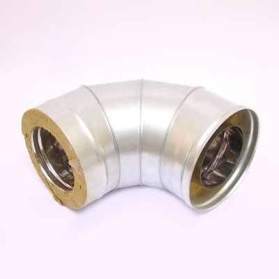 Сэндвич-колено Ferrum 135° AISI 430 0,8 мм +нерж. Ф130*200