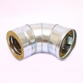 Сэндвич-колено Ferrum 90° AISI 430 0,5 мм +оцинк. Ф120*200