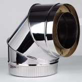 Сэндвич-колено Ferrum 90° AISI 430 0,5 мм +нерж. Ф120*200