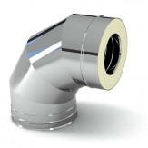 Сэндвич-колено Ferrum 90° AISI 430 0,8 мм +нерж. Ф150*210