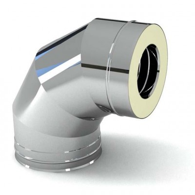 Сэндвич-колено Ferrum 90° AISI 430 0,8 мм +нерж. Ф130*200