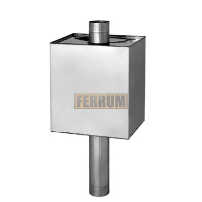 Бак для бани на трубу Ferrum "Комфорт" 55 л прямоугольный Ф115 AISI 201